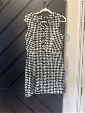 Veronica Beard Black and White Houndstooth Mini Dress